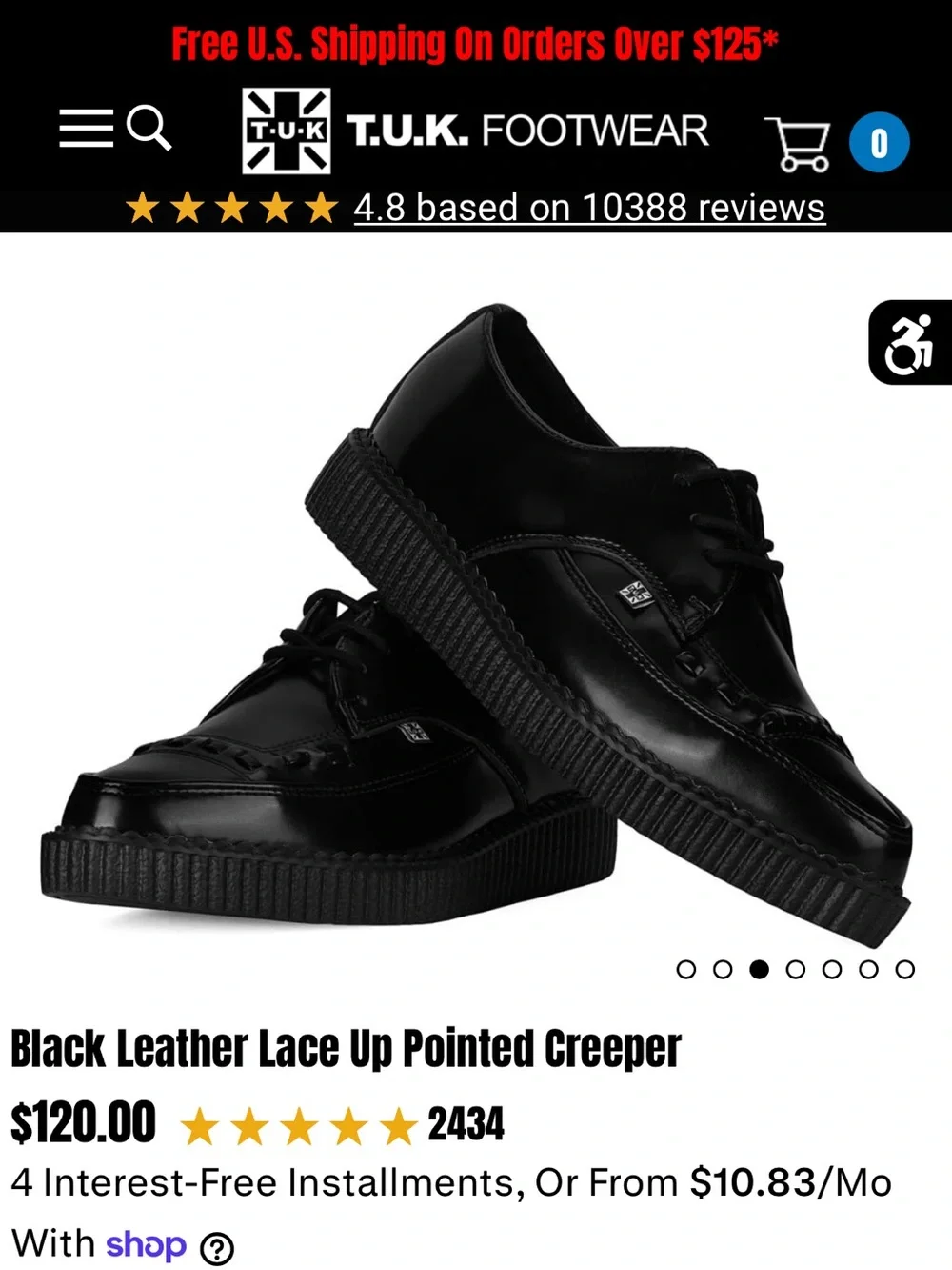 T.U.K Black Platform Creeper Loafers - Lace-Up